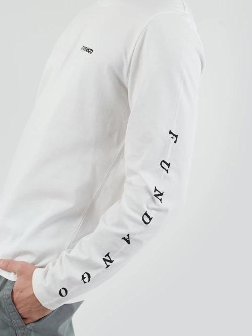 Fundango Essential Graphic Long-T férfi hosszú ujjú póló fehér színben 8