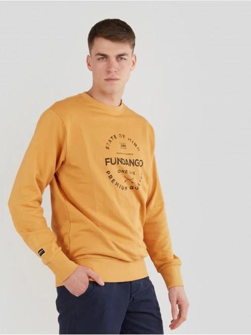 Fundango Warren Sweatshirt férfi pulóver sárga színben 2
