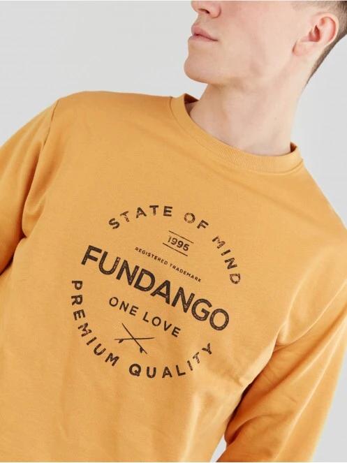 Fundango Warren Sweatshirt férfi pulóver sárga színben 5