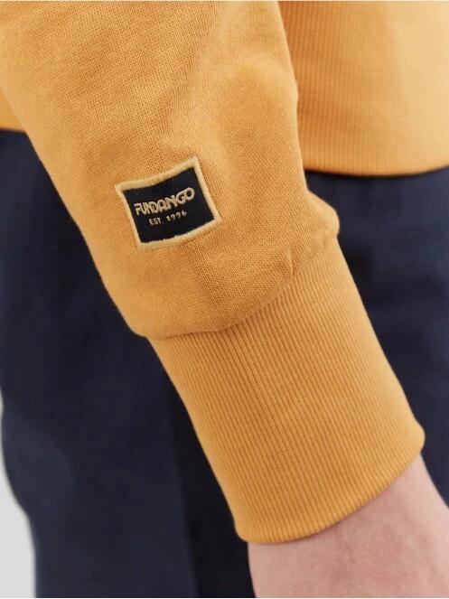 Fundango Warren Sweatshirt férfi pulóver sárga színben 6