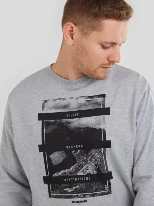 Fundango Warren Sweatshirt férfi pulóver szürke színben 4