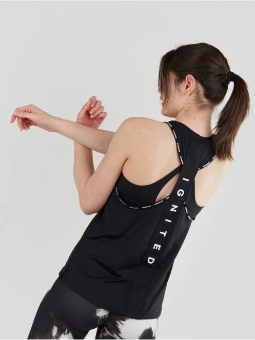 Fundango Kaguya Top női ujjatlan sport póló fekete színben 3