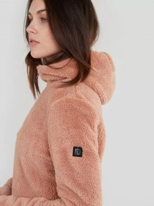 Fundango Olivia Pile Jacket női kapucnis pulóver rózsaszín színben 4