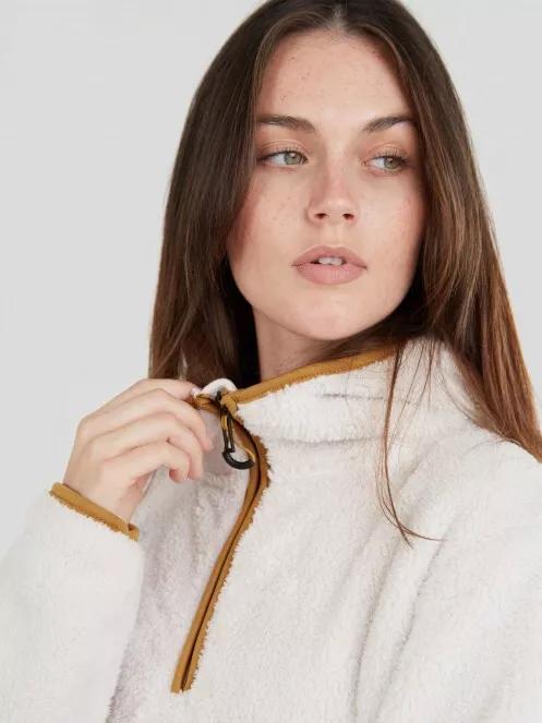 Fundango Olivia Pile Jacket női kapucnis pulóver homok színben 5