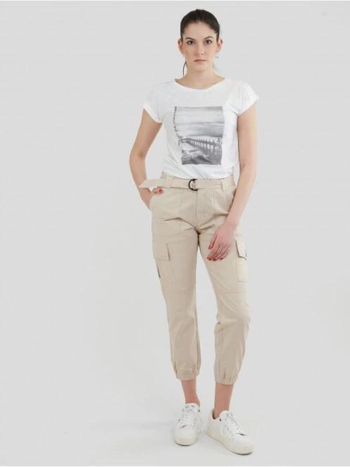 Fundango Alina Cargo Pants női oldalzsebes utcai nadrág homok színben 4