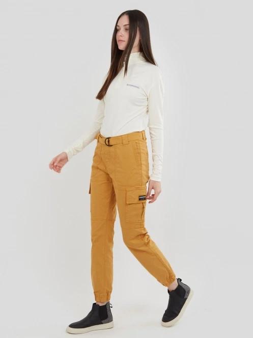 Fundango Alina Cargo Pants női oldalzsebes utcai nadrág sárga színben 4