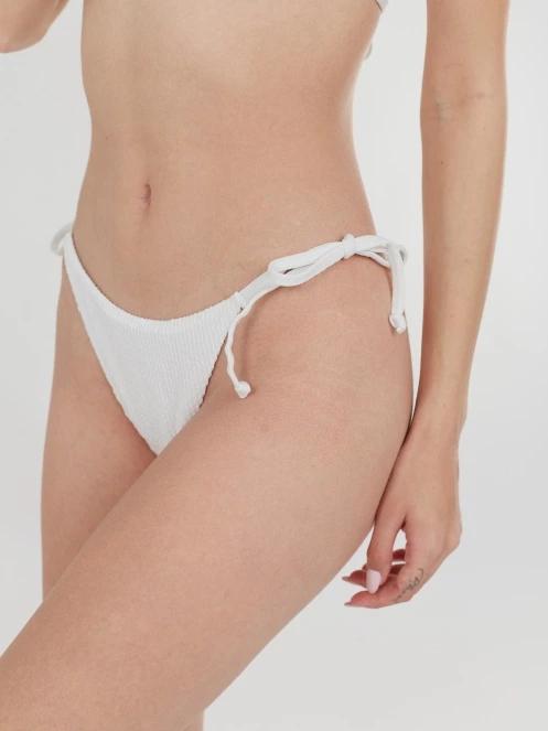 Fundango Innisfil II Tie-side Jacquard Bottom női bikini alsó fehér színben 2