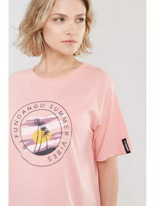 Fundango Nandelit T-shirt női rövid ujjú póló rózsaszín színben 4