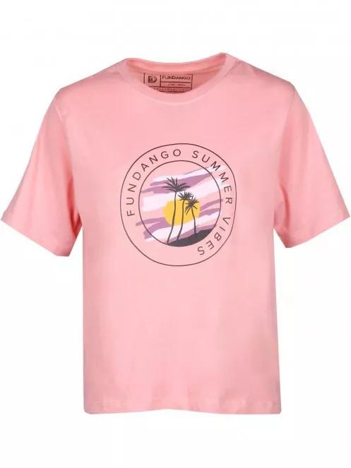 Fundango Nandelit T-shirt női rövid ujjú póló rózsaszín színben 6