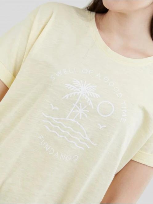 Fundango Nissa T-shirt női rövid ujjú póló sárga színben 5