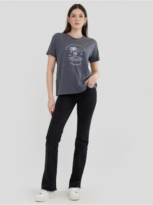 Fundango Nissa T-shirt női rövid ujjú póló szürke színben 4