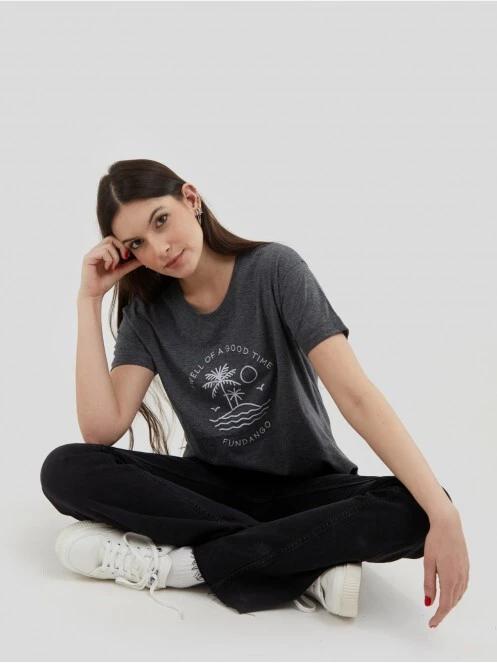 Fundango Nissa T-shirt női rövid ujjú póló szürke színben 5