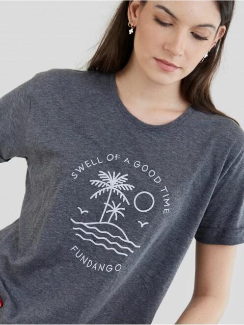 Fundango Nissa T-shirt női rövid ujjú póló szürke színben 6