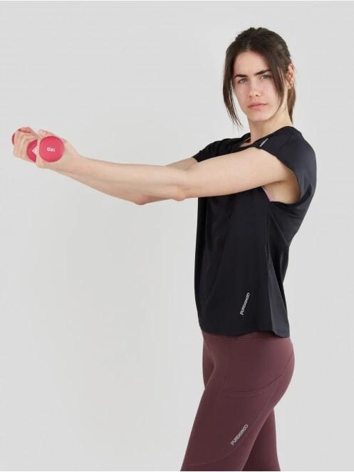 Fundango Hanabi T-shirt női rövid ujjú sport póló fekete színben 4