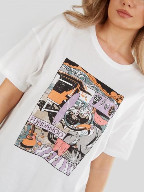 Fundango Nissa T-shirt női rövid ujjú póló fehér színben 6