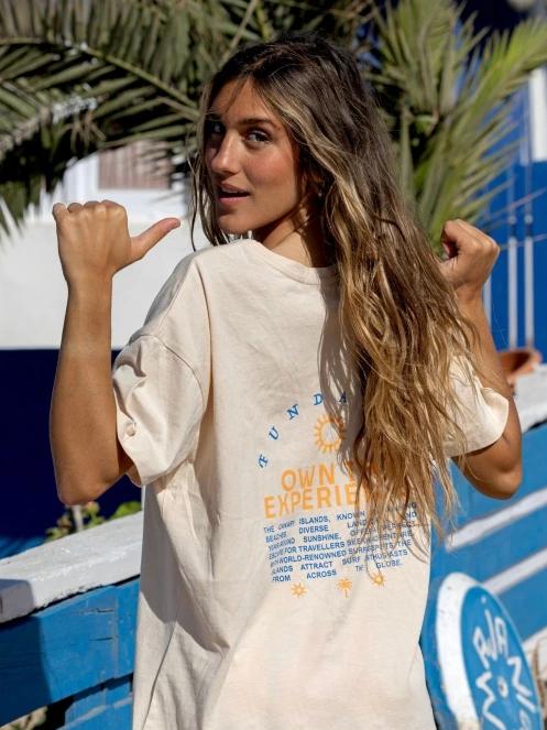 Fundango Sunshine Surf-T női rövid ujjú póló homok színben 10