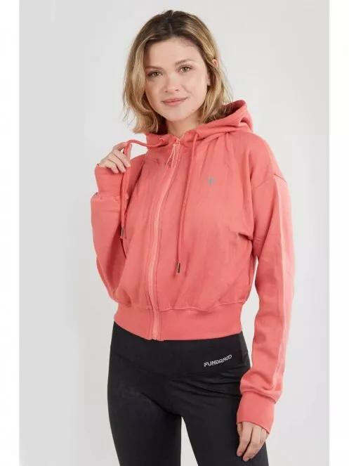 Fundango Draug Crop Hoodie női kapucnis pulóver magenta színben 2