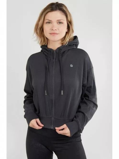 Fundango Draug Crop Hoodie női kapucnis pulóver szürke színben 2