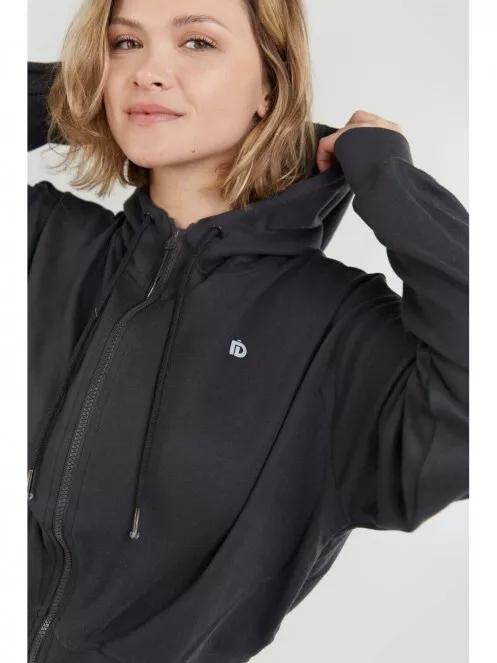 Fundango Draug Crop Hoodie női kapucnis pulóver szürke színben 4