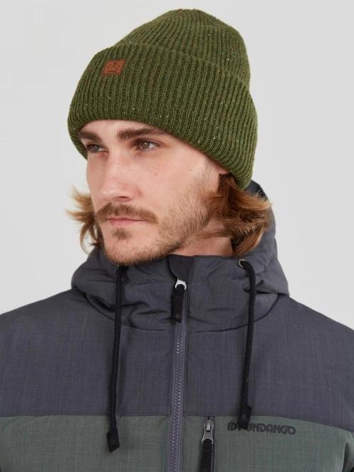 Fundango Owen Beanie kötött sapka oliva színben 3