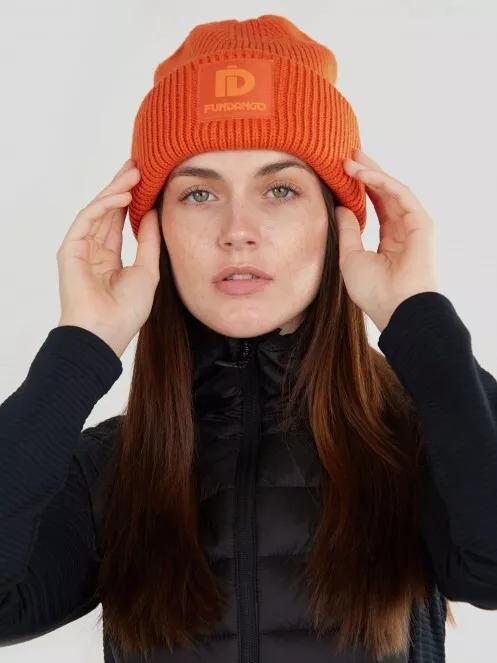 Fundango Elion Beanie kötött sapka narancssárga színben 3