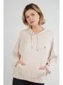 Fundango Echo Loose Hoodie női kapucnis pulóver homok színben 1